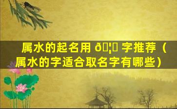 属水的起名用 🦋 字推荐（属水的字适合取名字有哪些）